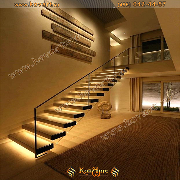Консольная лестница с подсветкой ступеней Код: Лс-05