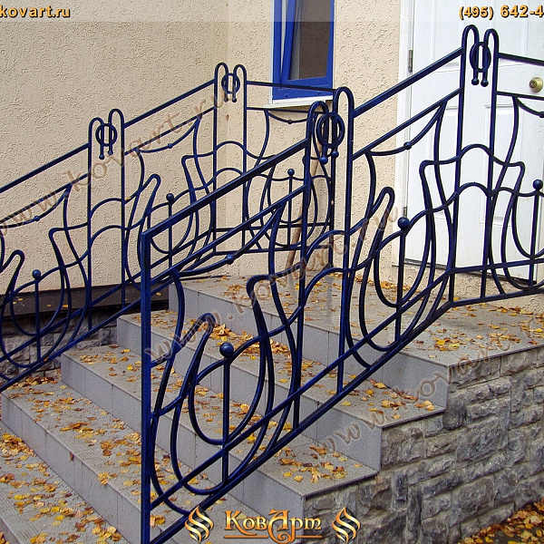 Авторские перила для кованого крыльца Код: КРЦ-58/63