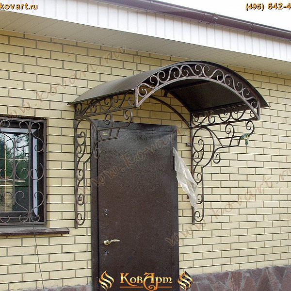 Классический кованый козырек с патиной Код: КО-62