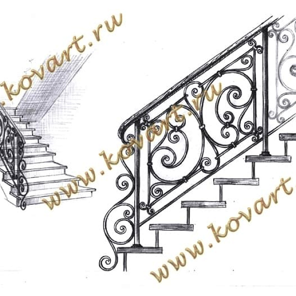 Эскизы кованых перил