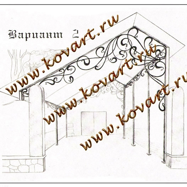 Эскизы кованых навесов