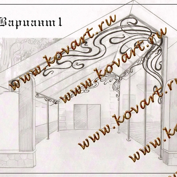 Эскизы кованых навесов