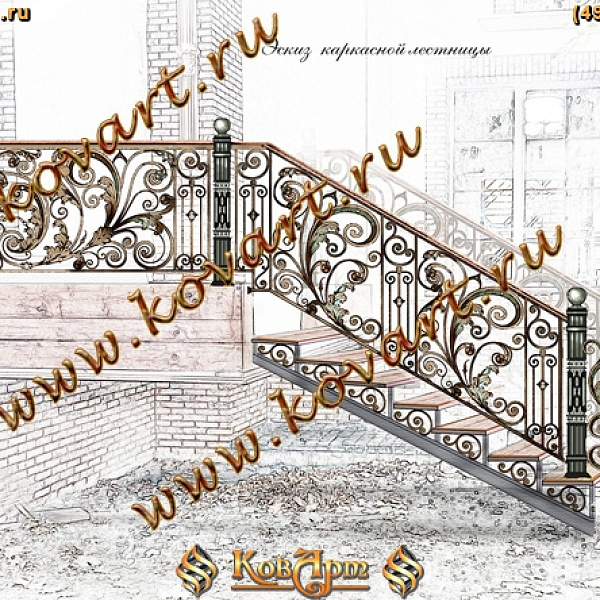 Эскизы кованого крыльца