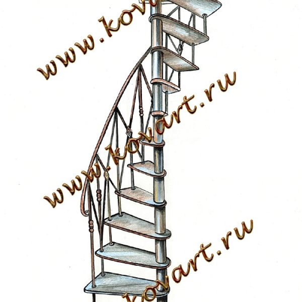 Эскизы кованых винтовых лестниц