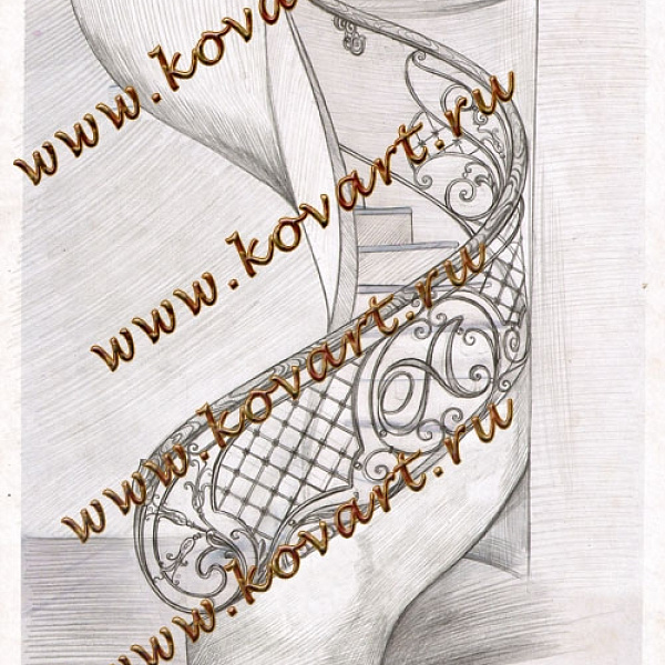 Эскизы кованых винтовых лестниц