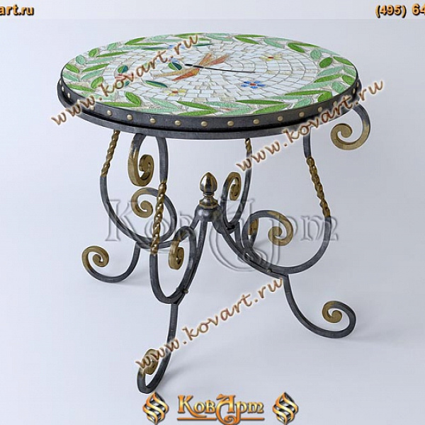 Кофейный стол с коваными элементами АРТ: 2516
