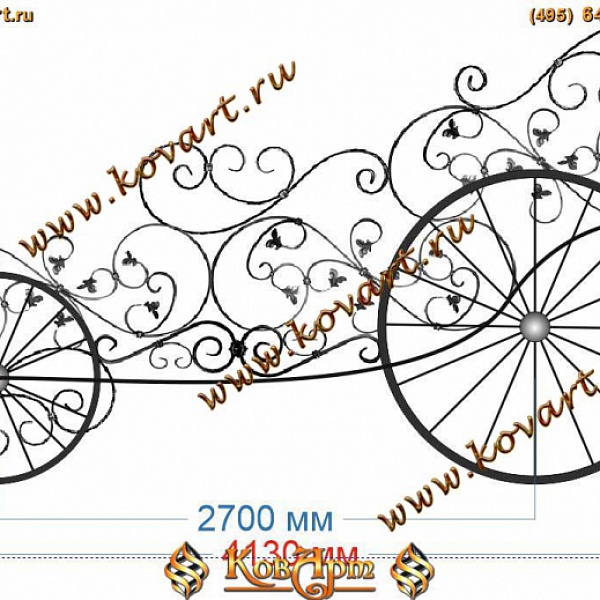 Кованая карета Raffaello для цветов Код: КРТ-03/69