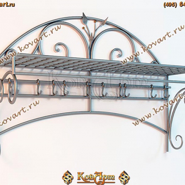 Кованая настенная вешалка в прихожую АРТ: 1112