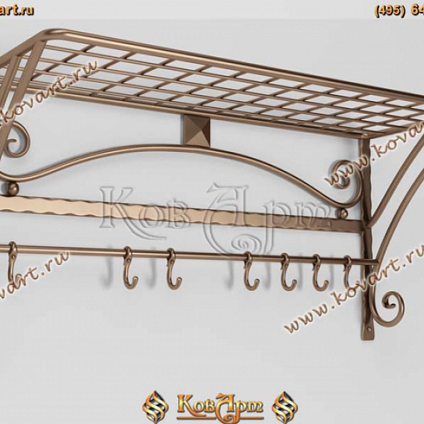 Кованая настенная вешалка в прихожую АРТ: 1115