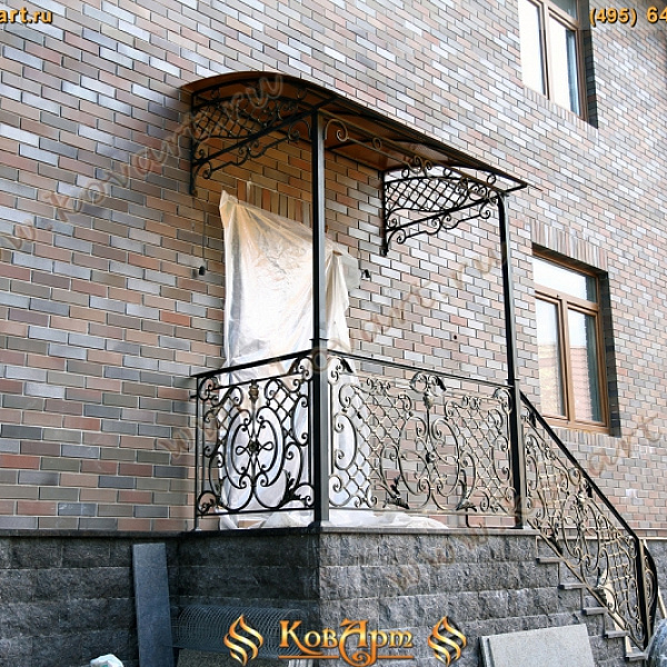 Кованое крыльцо ручной работы Код: КРЦ-03