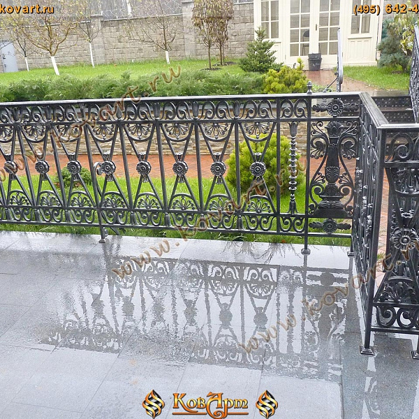Кованые ограждения с серебряной патиной Код: БО-094/63
