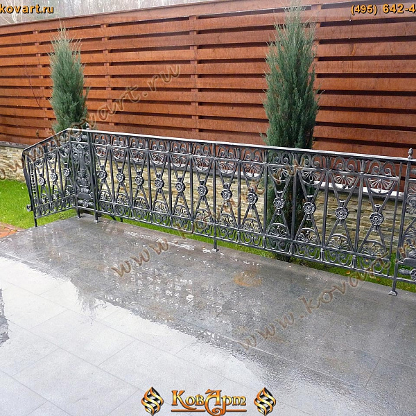 Кованые ограждения с серебряной патиной Код: БО-094/64