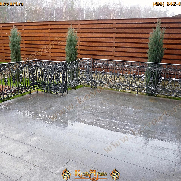 Кованые ограждения с серебряной патиной Код: БО-094/65