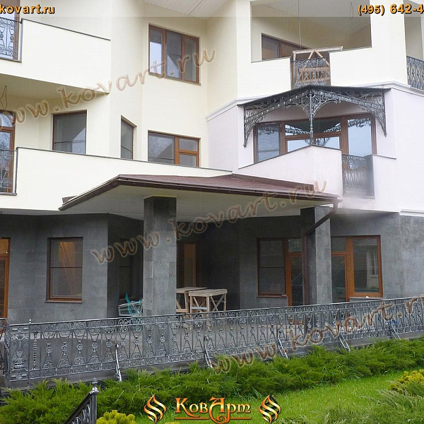 Кованые ограждения с серебряной патиной Код: БО-094/74