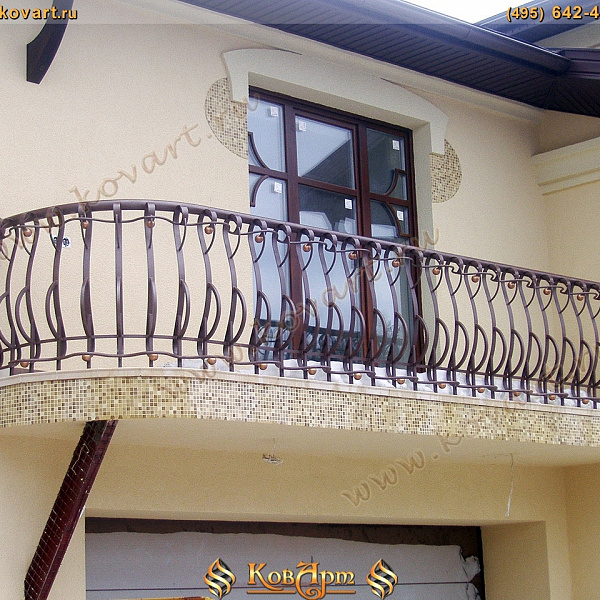 Кованый балкон коричневого цвета Код: БО-0153/63