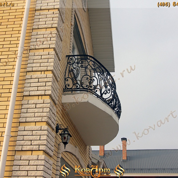 Кованый выпуклый балкон для улицы Код: БО-05/64