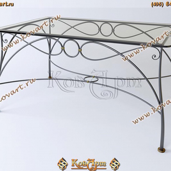 Простой кованый прямоугольный стол в стиле Прованс АРТ: 2309