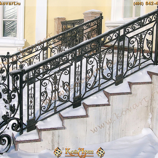 Уличные перила с художественной ковкой Код: ЛП-0103