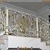 Белые ограждения для лестниц с золотыми коваными элементами Код: ЛП-038/67