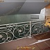 Белый кованый балкон с металлическими перилами Код: БО-077/68