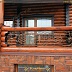 Коричневые кованые перила для деревянного дома Код: ЛП-089/76