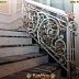 Кованые перила с резным белым поручнем Код: ЛП-193/72