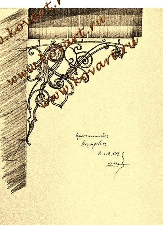Эскизы кованых козырьков