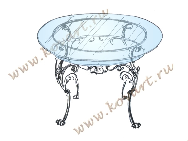 Эскизы кованых столов