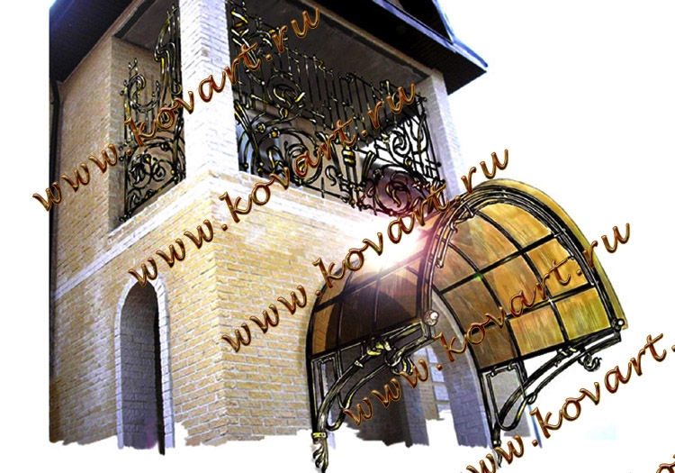 Эскизы кованых козырьков