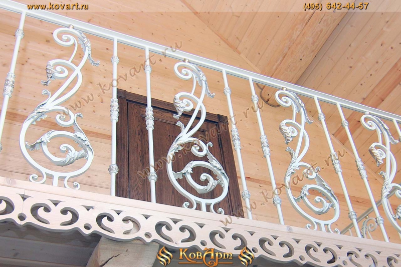 Кованые белые балясины для балкона Код: БО-062/67