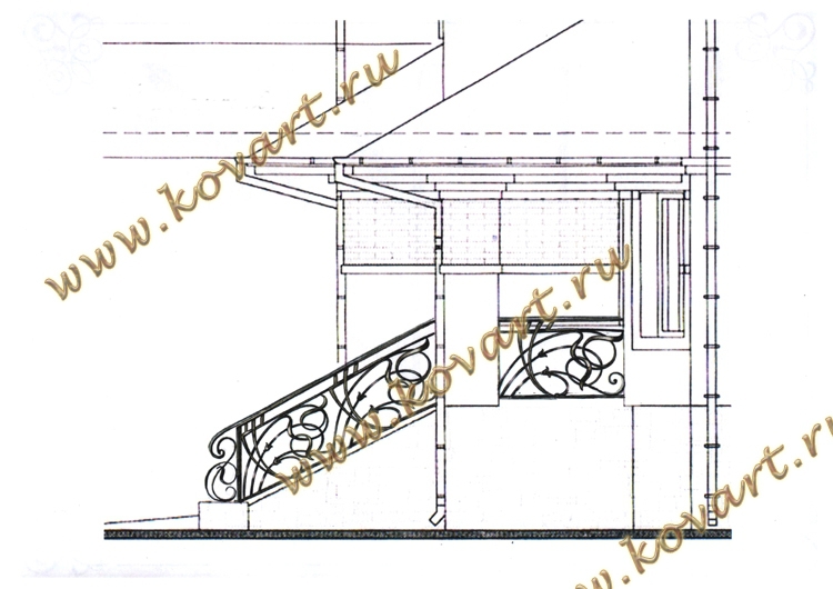 Эскизы кованого крыльца