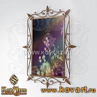 Кованая рамка для зеркала с листьями ручной работы