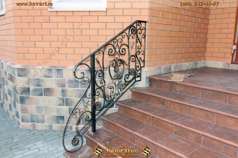 Перила кованые для лестницы на улице Код: ЛП-0122/63