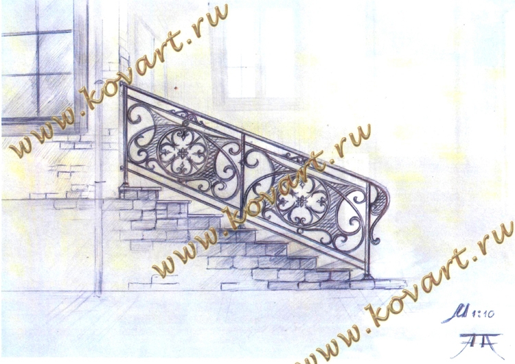Эскизы кованого крыльца