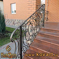 Перила кованые для лестницы на улице Код: ЛП-0122/78