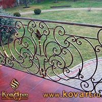 Перила кованые для лестницы на улице Код: ЛП-0122/88