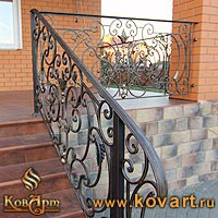 Перила кованые для лестницы на улице Код: ЛП-0122/79