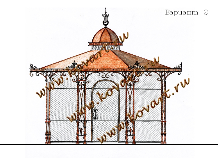 Эскизы кованых беседок