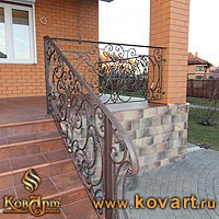 Перила кованые для лестницы на улице Код: ЛП-0122/80