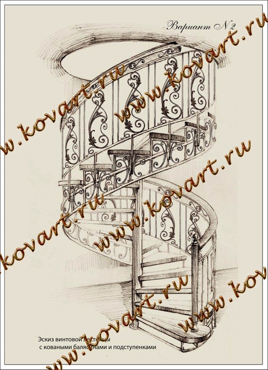 Эскизы кованых лестниц