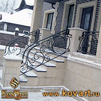 Металлические перила со стеклом Код: ЛП-0165/91