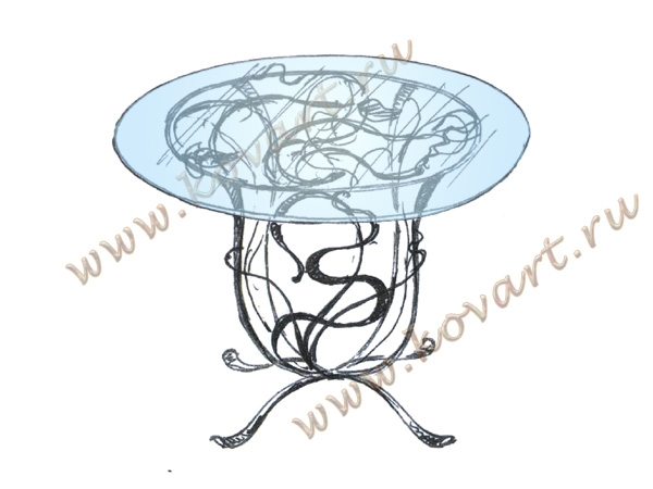 Эскизы кованых журнальных столиков