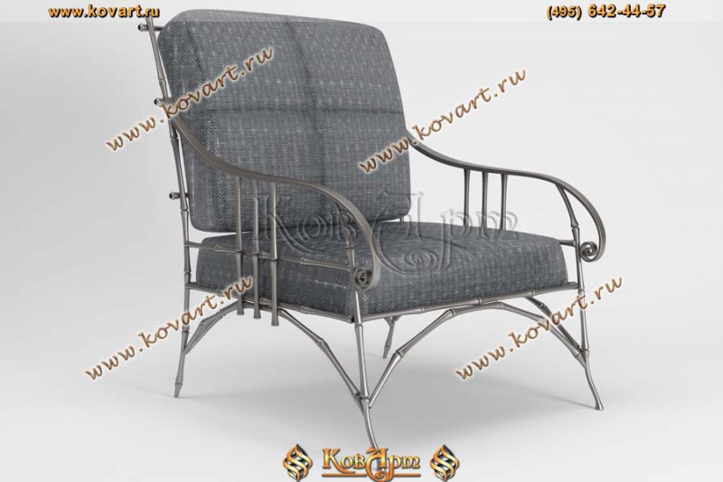 Кованое кресло в виде бамбуковых стеблей в стиле Барокко АРТ: 2106/8