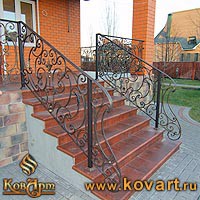 Перила кованые для лестницы на улице Код: ЛП-0122/75