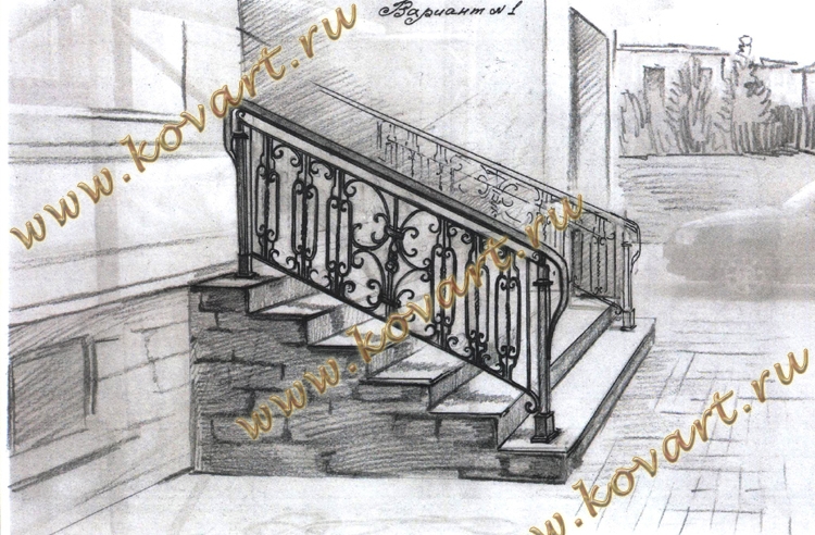 Эскизы кованого крыльца