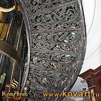 Кованое крыльцо со стеклянными ступенями Код: КРЦ-31/83