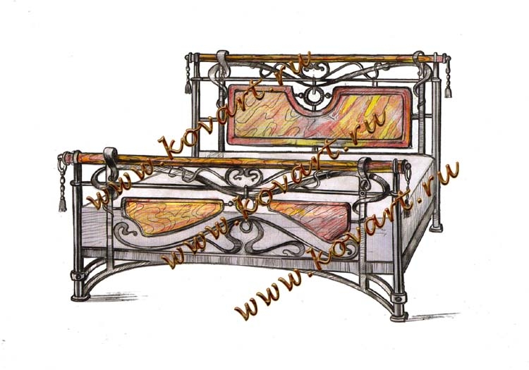 Эскизы кованых кроватей