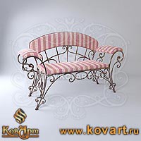 Кованый диван с мягкими подлокотниками АРТ: 2003