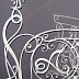 Кованый балкон белого цвета с литерой Код: БО-010/68