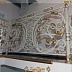 Элитные кованые белые перила с золотыми элементами Код: ЛП-28/90